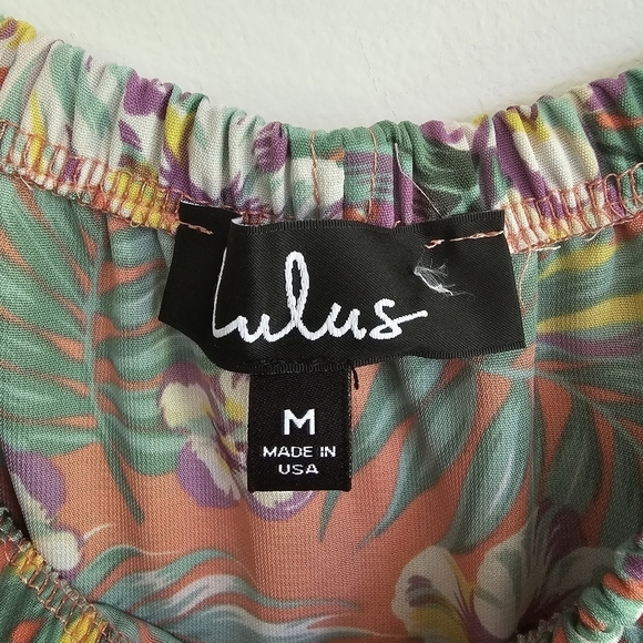 Lulu's "Raquell" Off Shoulder Tropical Jumpsuit - Picture 6 of 7